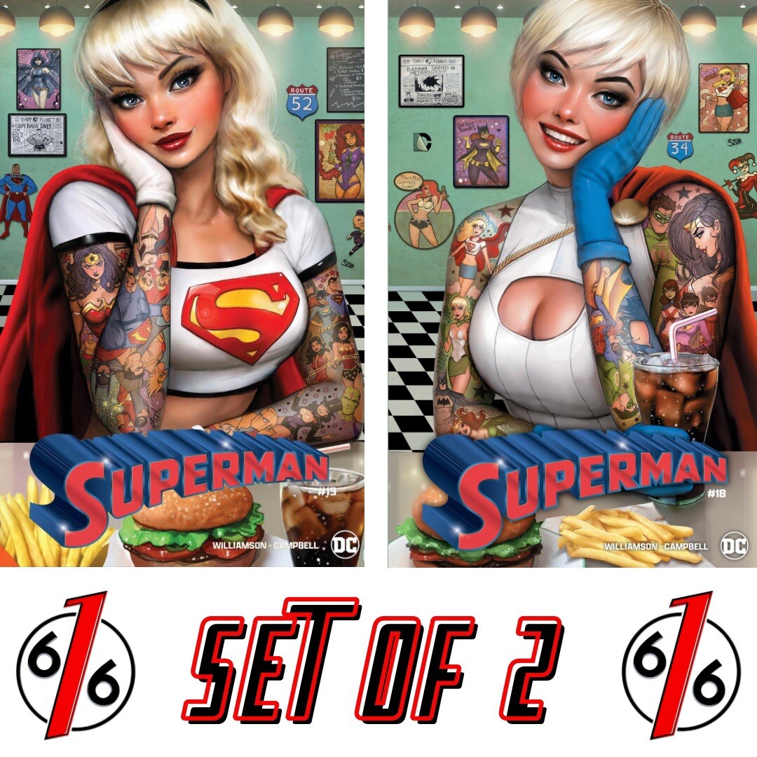 🔥 SUPERMAN 18-19 NATHAN SZERDY 616 DINER TATTOO Variant Set LTD 3000