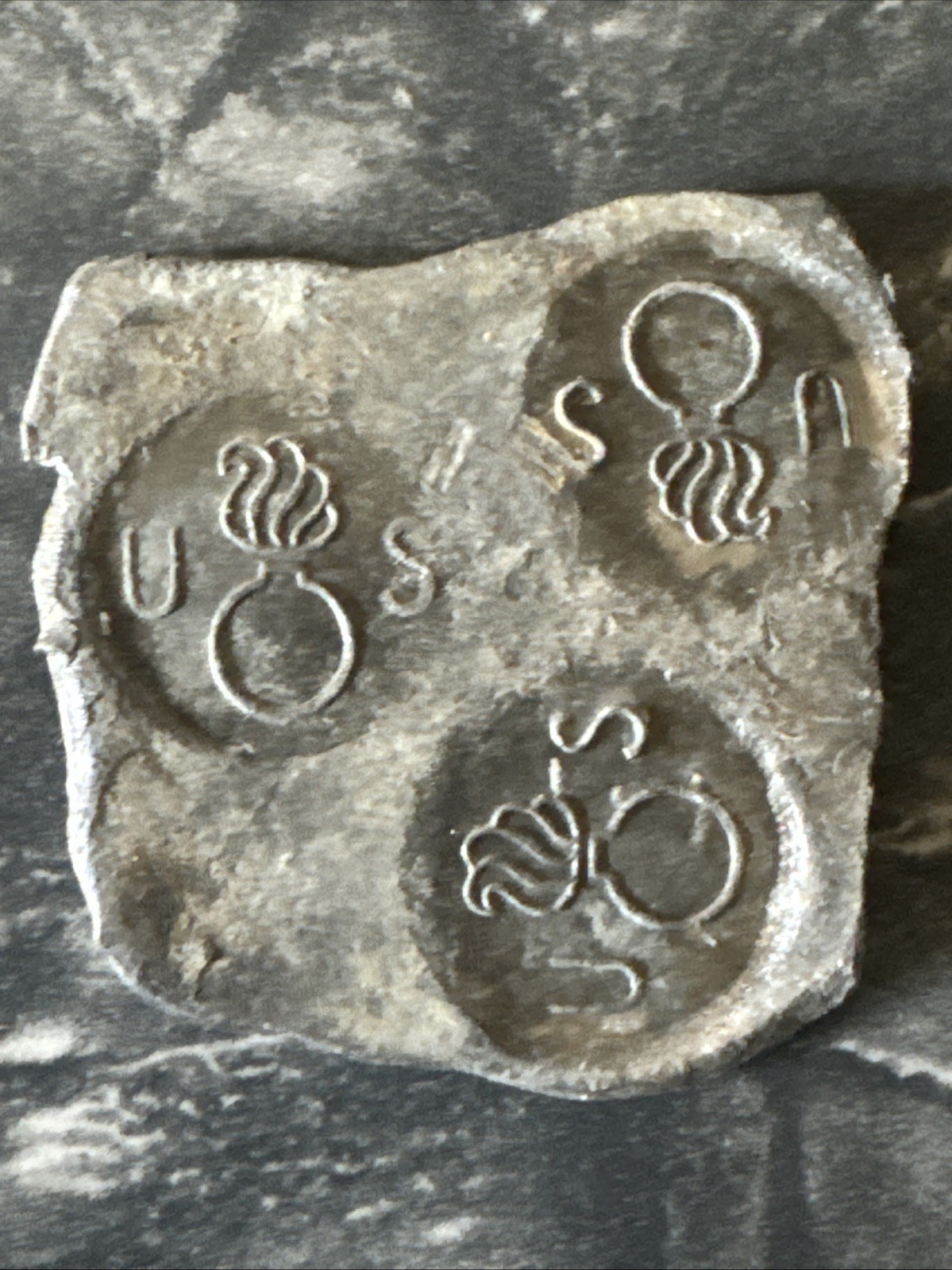 Ww1 Ww2 Us Military Lead Stamped Seal Test Stamps? Rare  Item Lead Arsenal Seal.