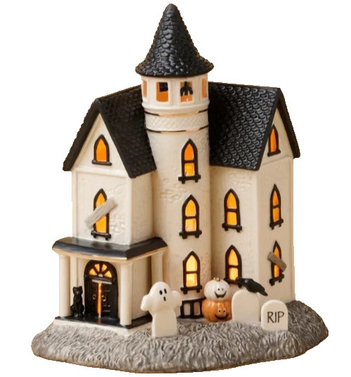 2025 Lenox Vintage Halloween Lit Manor Haunted House Porcelain Figurine NEW