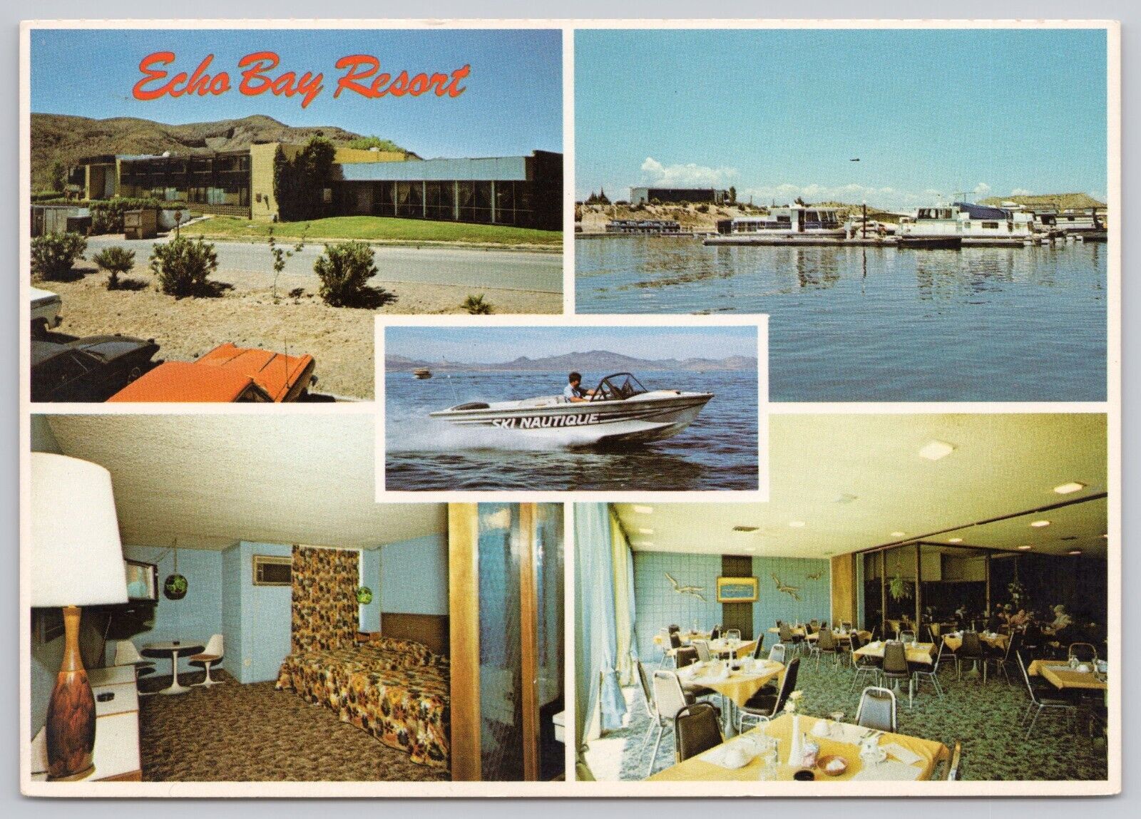 Overton Nevada, Echo Bay Resort Hotel, TV ON, Advertising, Vintage Postcard