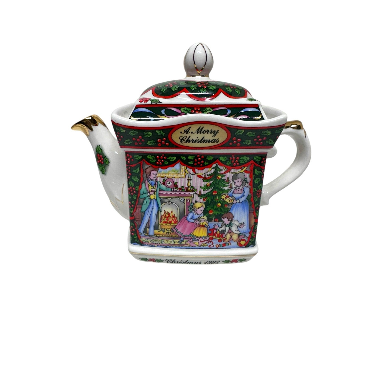 Vintage Sadler Collectible Christmas Teapot-Savoy 