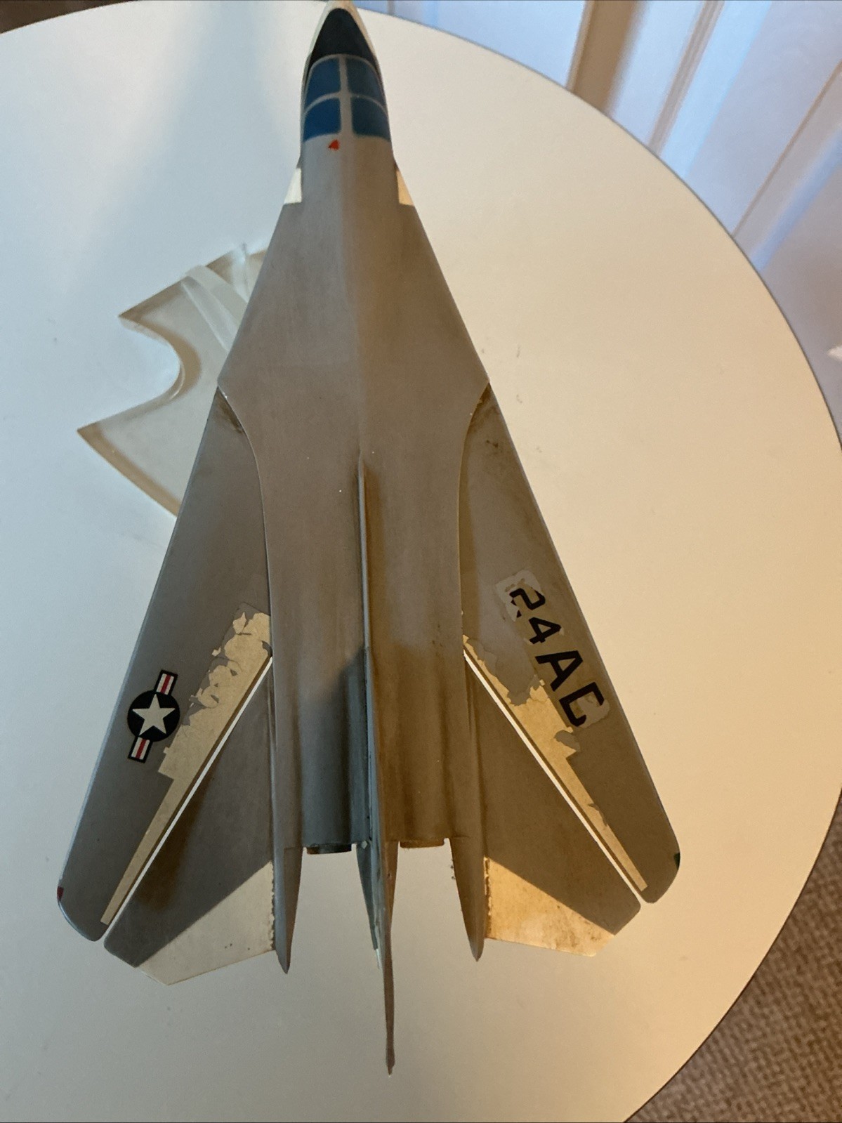 VINTAGE 60’s TOPPING F-111 SWING WING JET & CLEAR GRUMMAN MOHAWK ARROWHEAD STAND