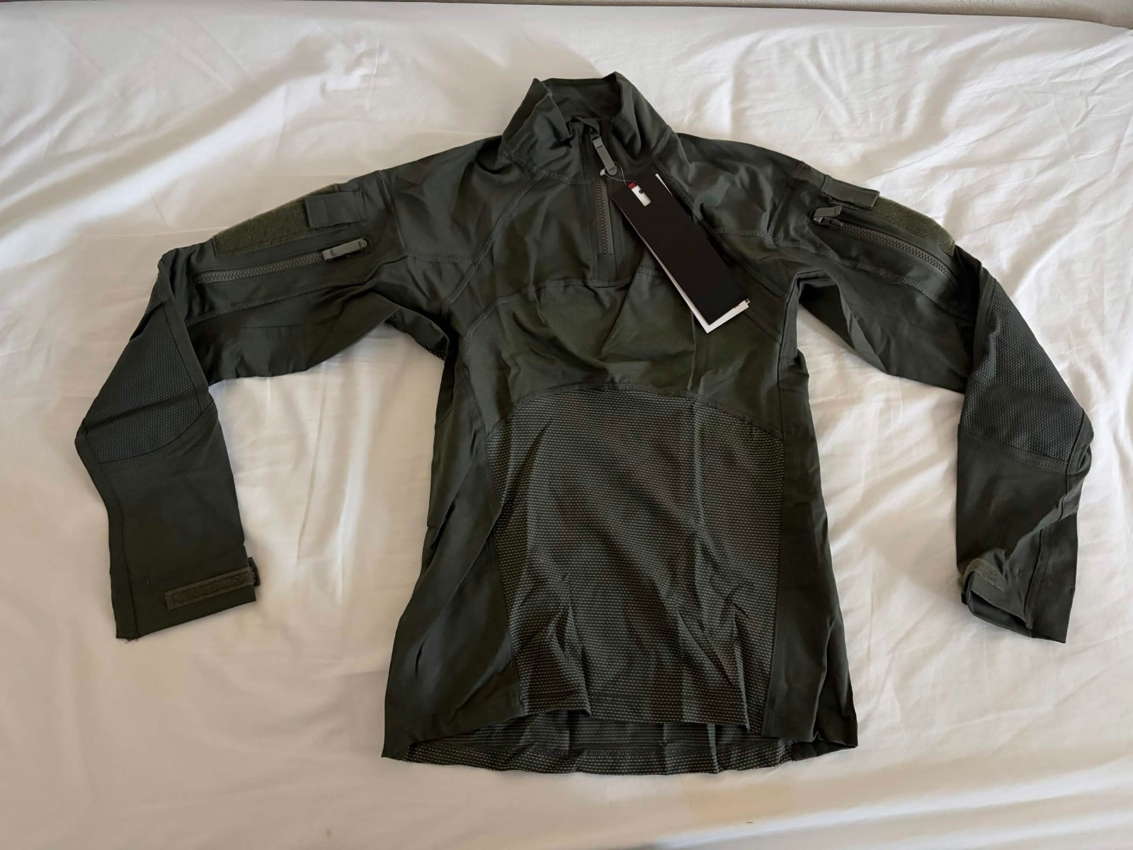 MASSIF Advanced 1/4 Zip Combat Shirt Sage Green FR, NEW, small/reg