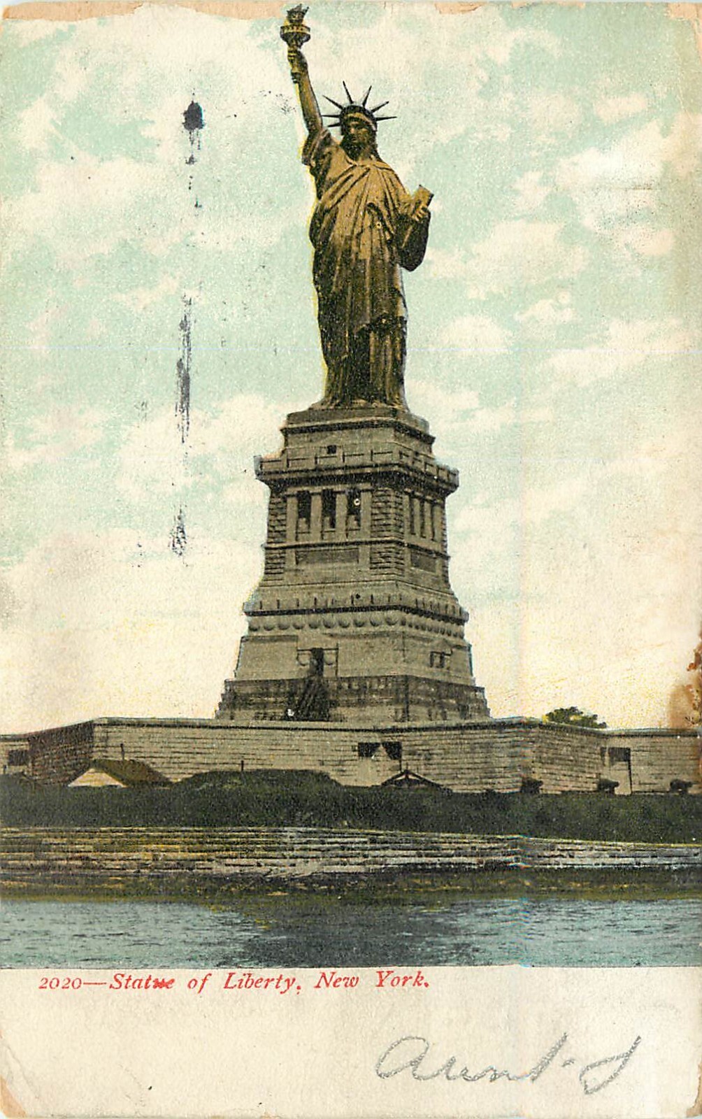 Statue of Liberty New York NY pm 1907 Postcard