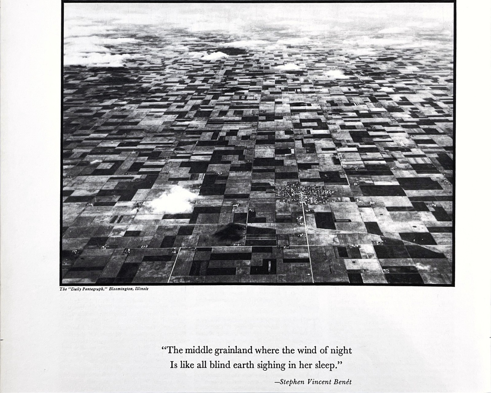 Illinois Grainland Aerial View Stephen Vincent Benet 1935 Vtg Fortune Mag Image