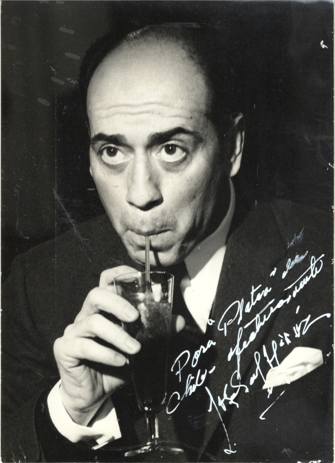 SPANISH ACTOR, COMEDIAN, DIRECTOR JOSE LUIS LOPEZ VAZQUEZ, SIGNED VINTAGE PHOTO