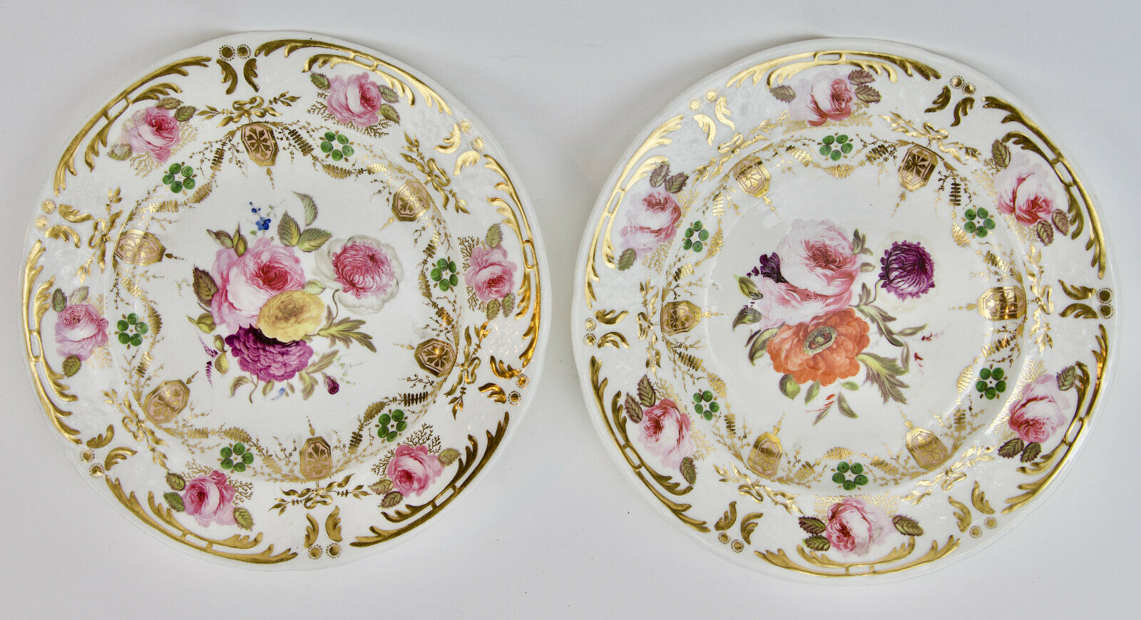 Pair of Antique English Dessert Plates 