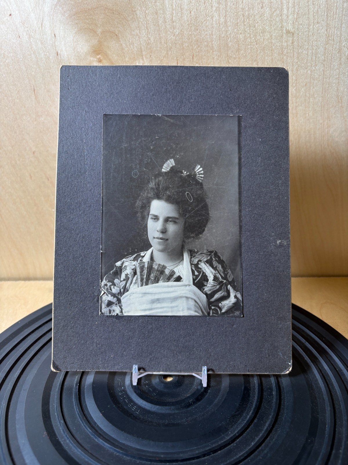 Antique Woman Japanese Kimono Geisha Costume Japonisme Studio Portrait Photo