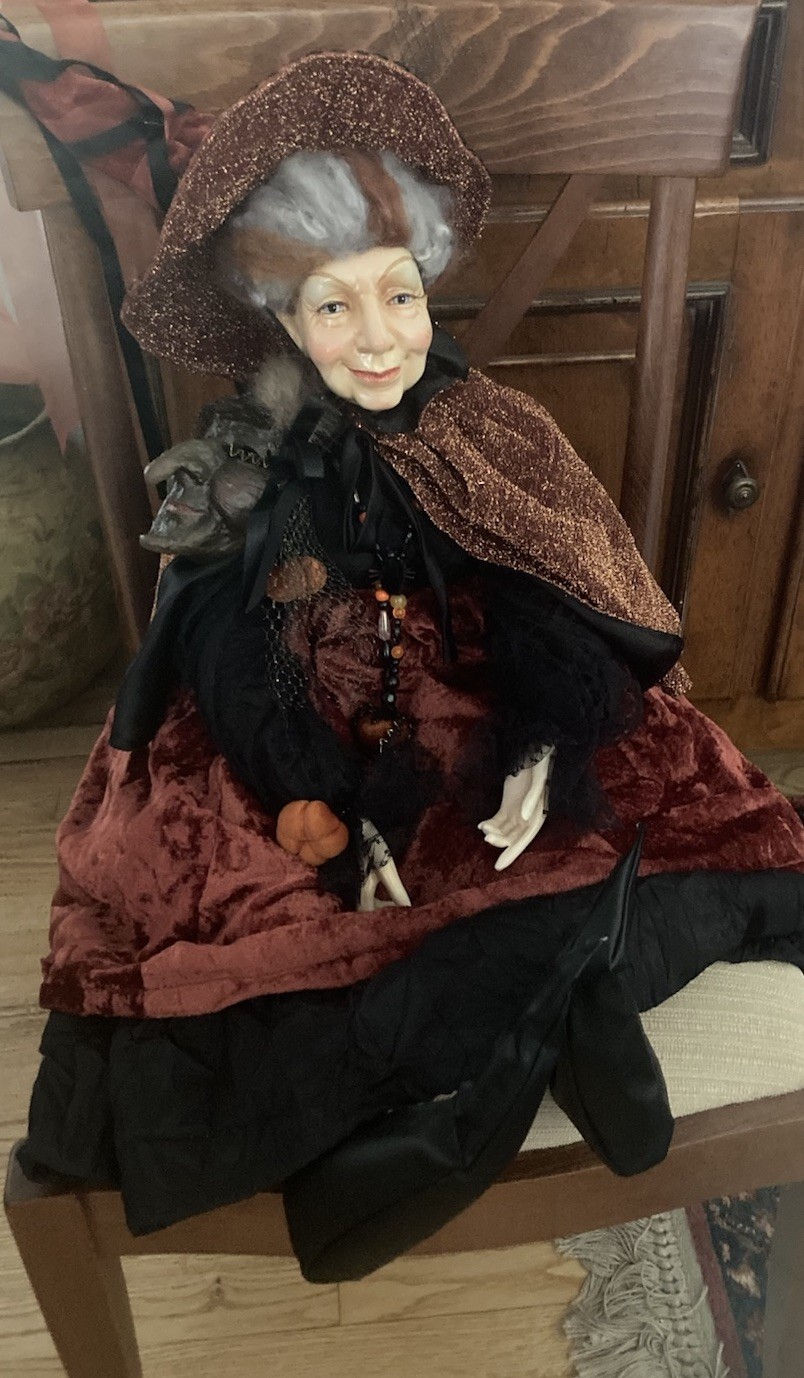 Very Rare Halloween Seating Doll/Witch 32”long