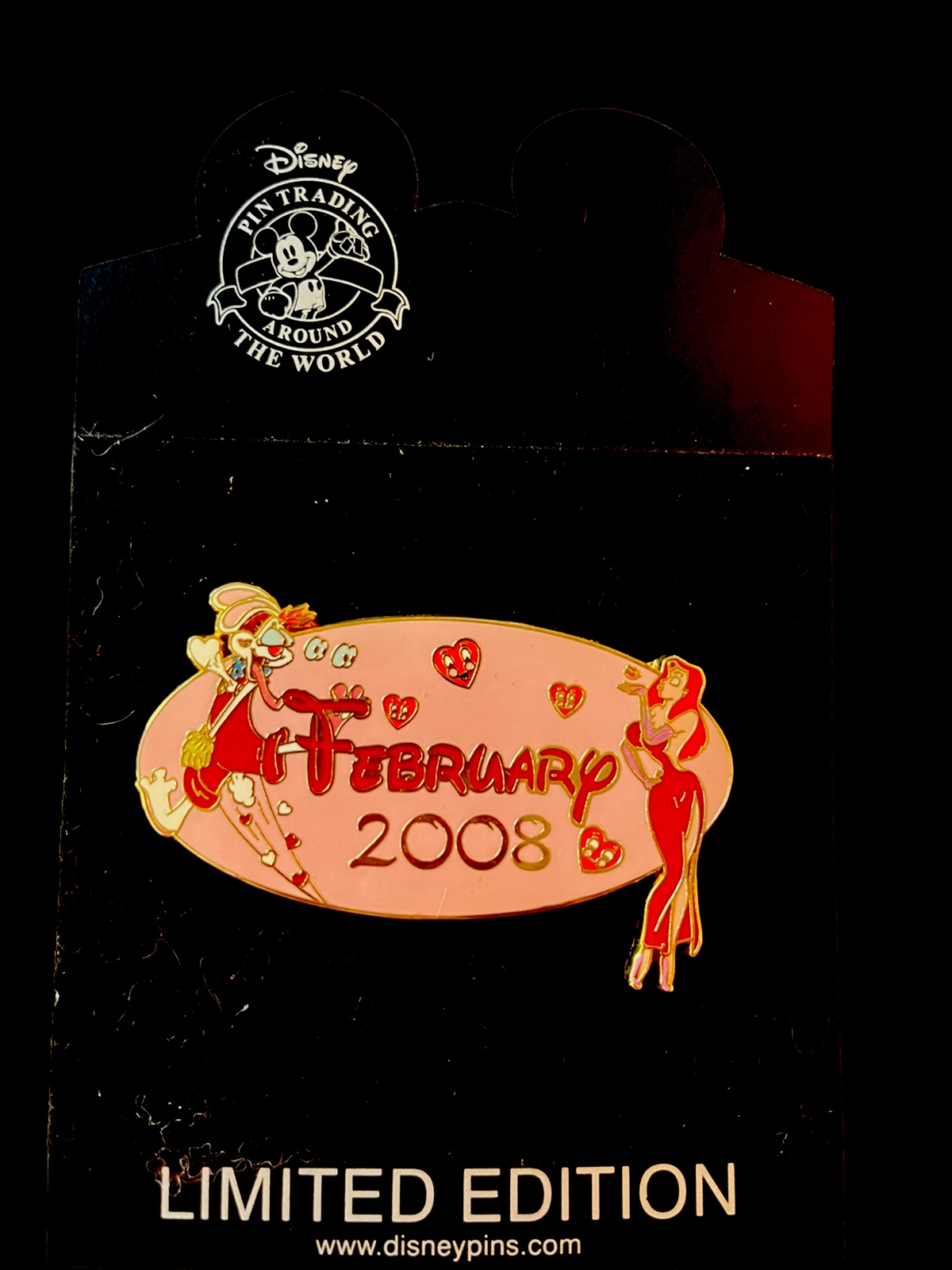DISNEY SHOPPING JESSICA ROGER FEBRUARY VALENTINE\'S DAY LE500 RARE PIN 2008