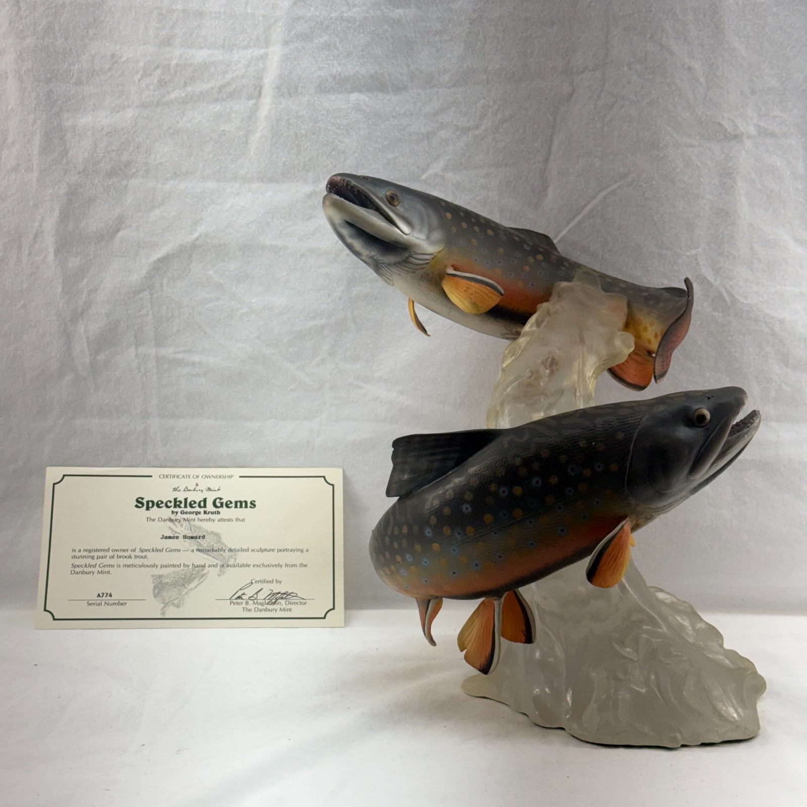 Danbury Mint “Speckled Gems” Trout Sculpture by George Kruth Danbury Mint “Speckled Gems” Trout Sculpture by George Kruth
