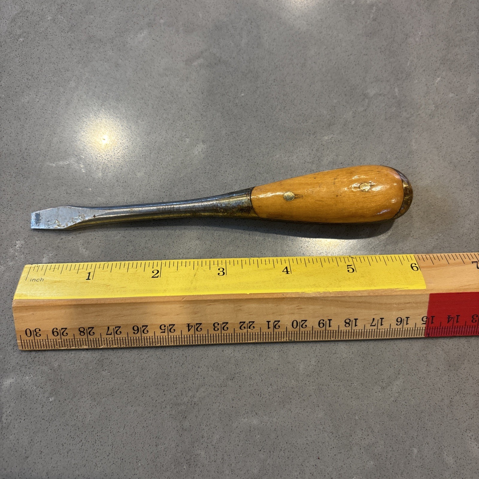 Vintage Irwin US of A Split Wood Handle 6” Square Shank Screwdriver 1/2”