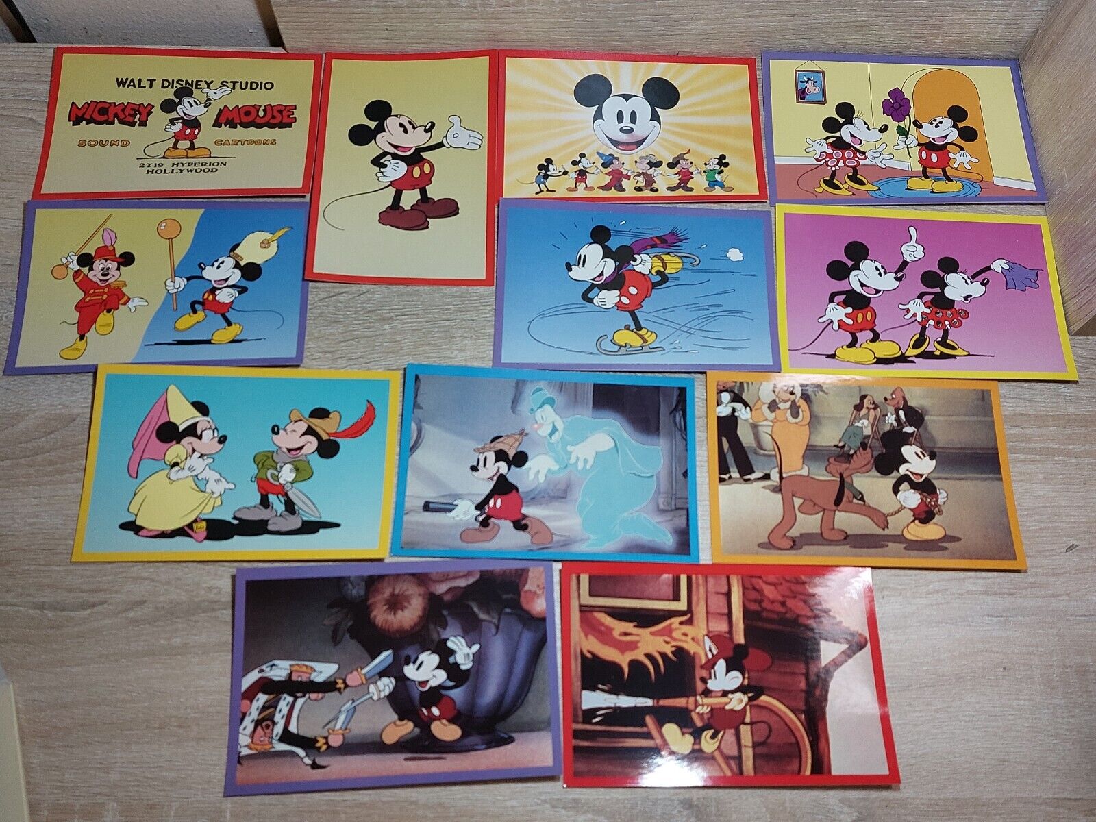 VTG Disney Mickey Mouse Classic Collection Of 12 Post Cards 3.8”x5.8” USA