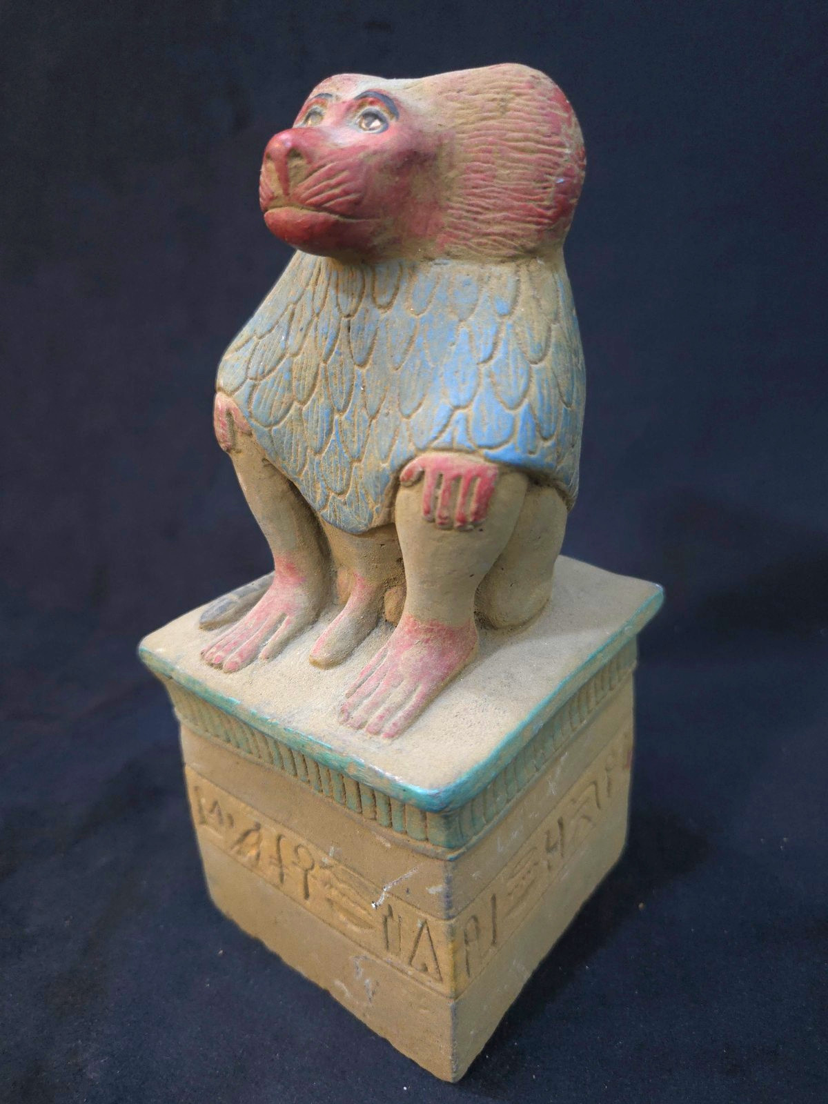 Ancient Egyptian Baboon Statue Deity Sculpture, Museum Relic Art