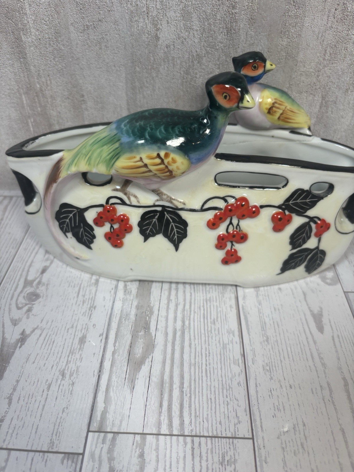 Vintage MCM Japanese Style Ceramic Bird Planter Dish Lusterware Style Decor Vintage MCM Japanese Style Ceramic Bird Planter Dish Lusterware Style Decor
