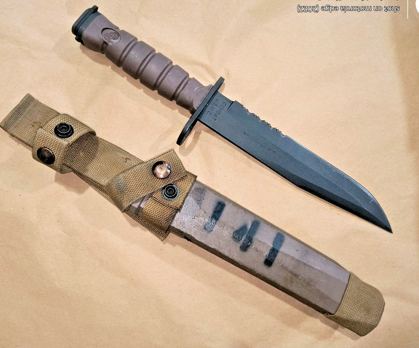 Vintage Genuine OKC-3S OKC3S Knife Bayont & Sheath Ontario Knife Real USMC Issue