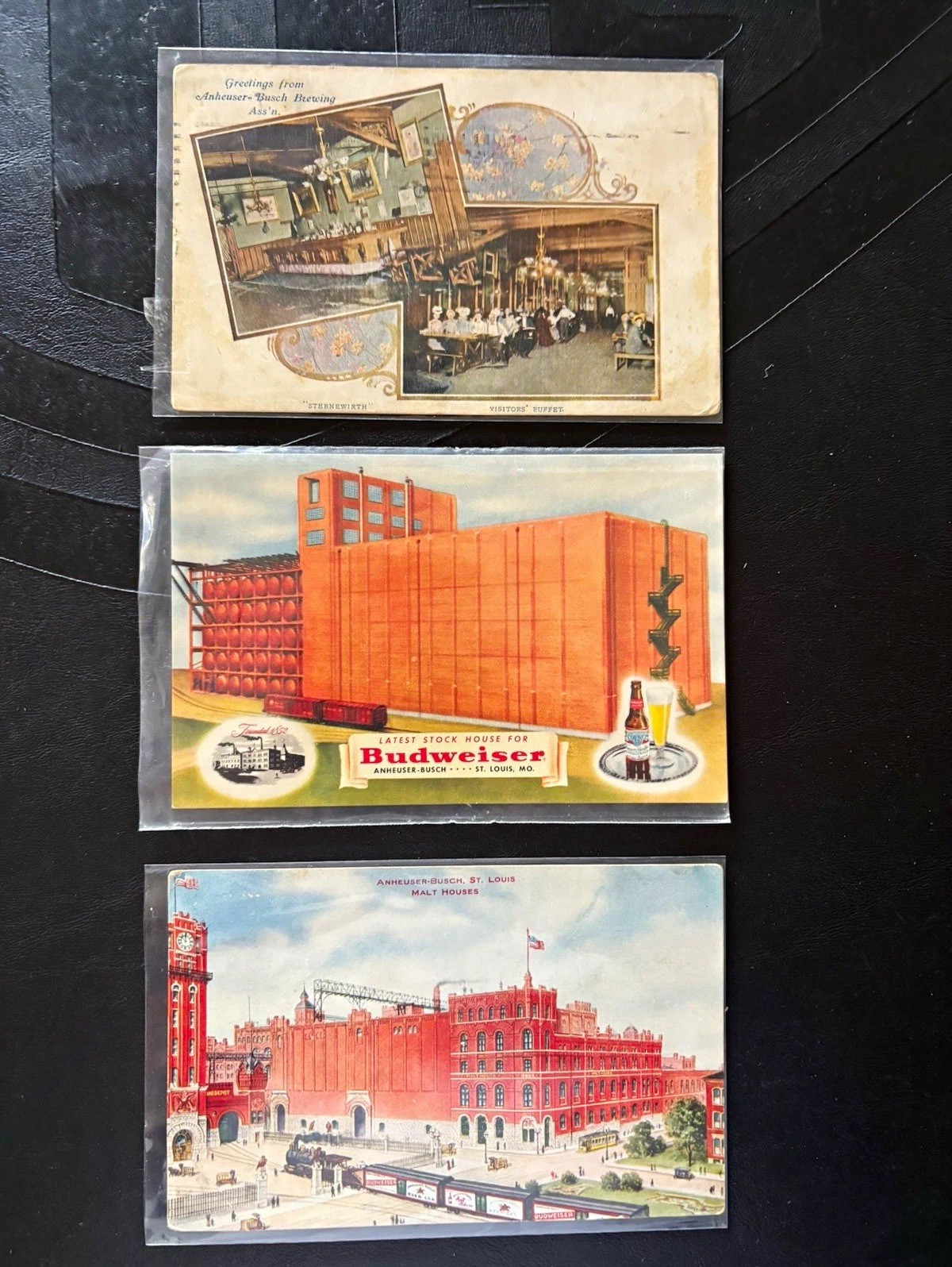 Anheuser-Busch Brewing Ass\'n St. Louis MO Brewery Advertising Postcards Lot of 3