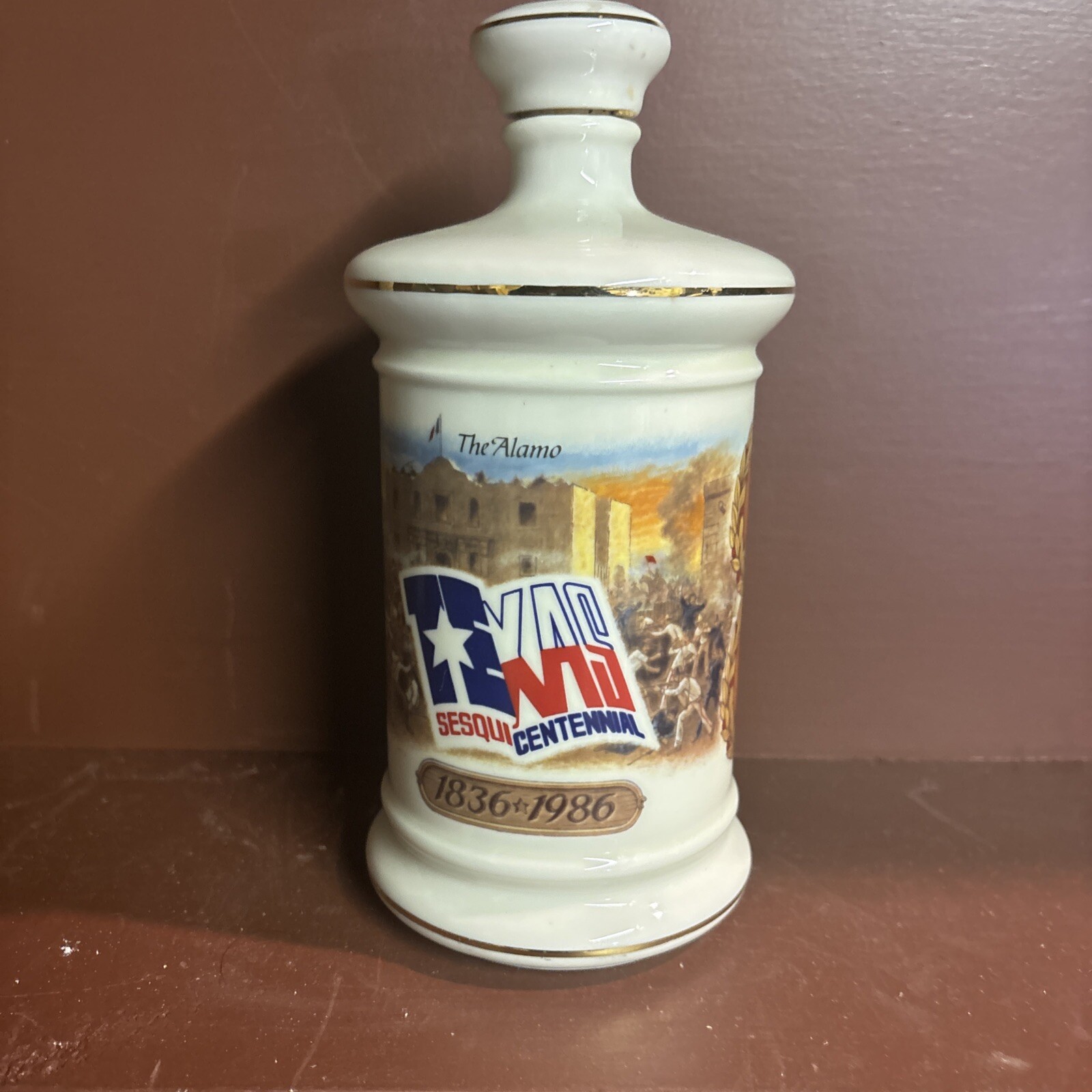 W.L. Weller Vintage 1986 Texas Sesquicentennial Decanter, Alamo, Empty W.L. Weller Vintage 1986 Texas Sesquicentennial Decanter, Alamo, Empty