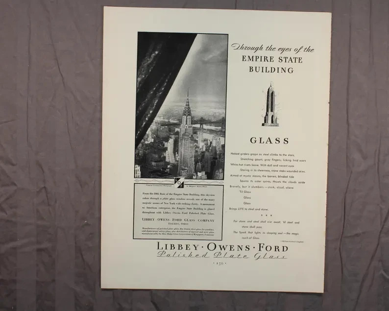 1931 Fortune Magazine Empire State Building Ad Page 1931 Fortune Magazine Empire State Building Ad Page
