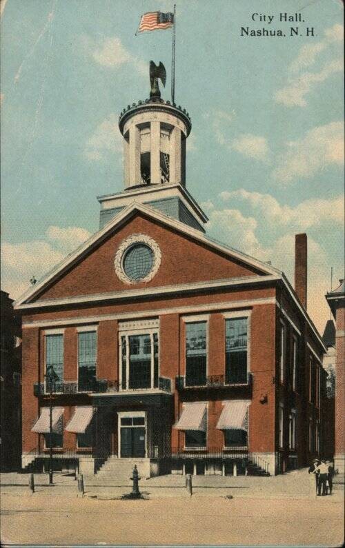 Nashua, New Hampshire NH City Hall Antique Original Vintage Postcard