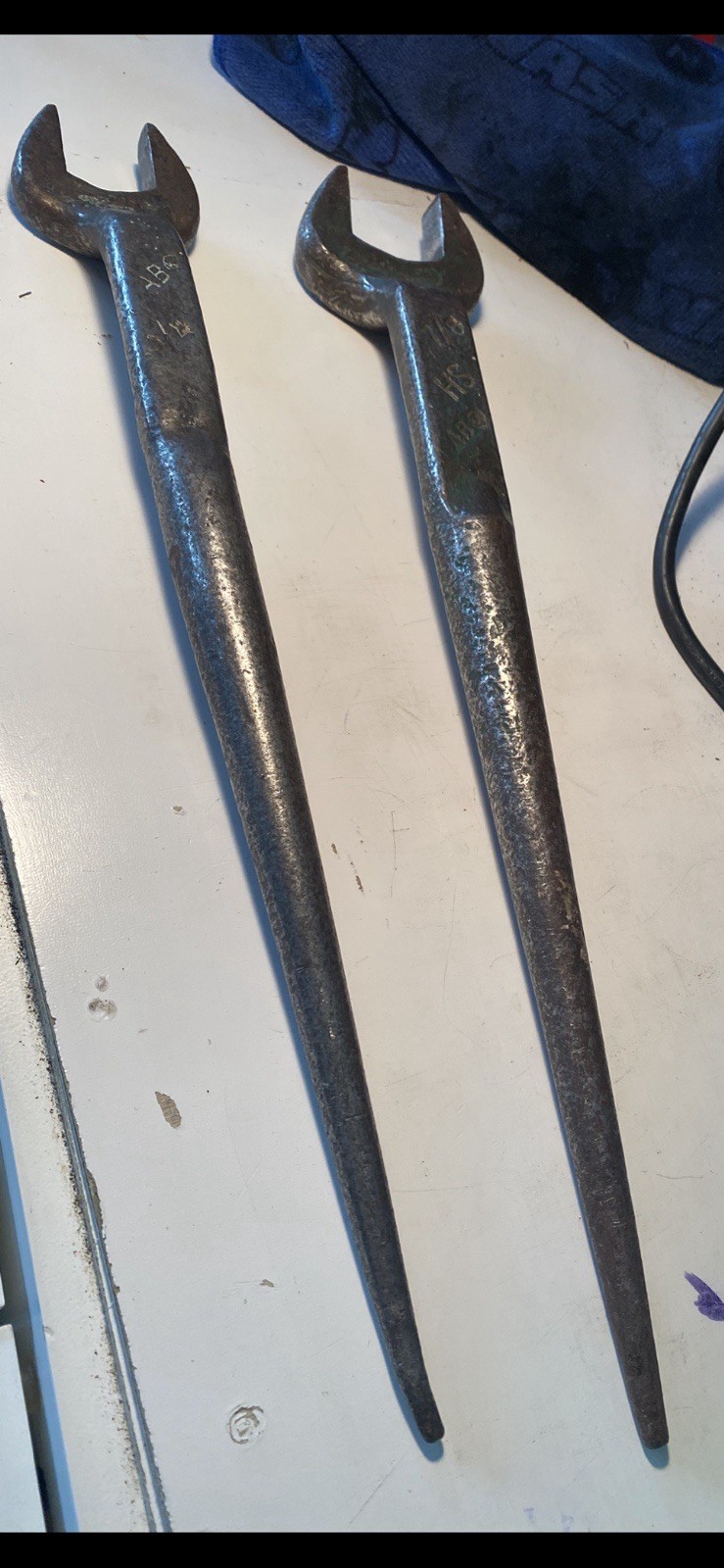 2 Vintage ABC AMERICAN BRIDGE Co. HS  Iron worker Spud wrenches 7/8 & 3/4