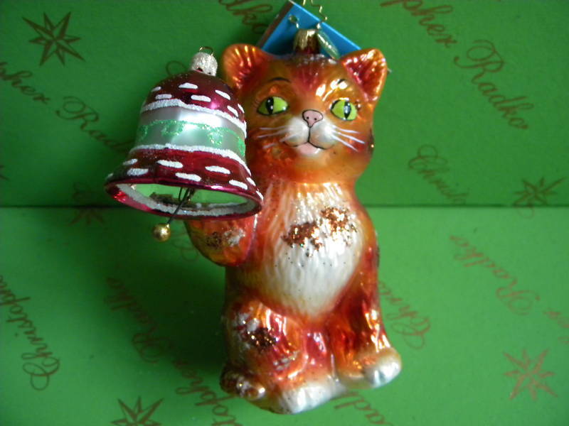 Christopher Radko Meowy Christmas Glass Ornament 