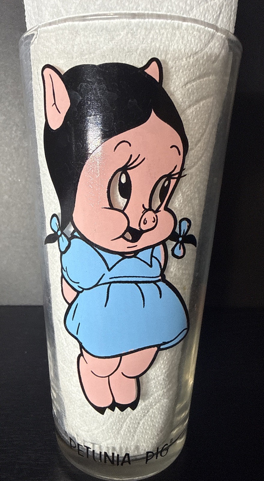 1973 Warner Brothers Petunia Pig Pepsi Collectors Series Tumbler Drinking Glass