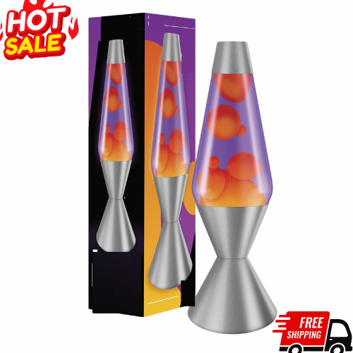 NEW Original Lava Lamp 52oz 16.3in Vivid Twilight Orange Lava Purple Liquid