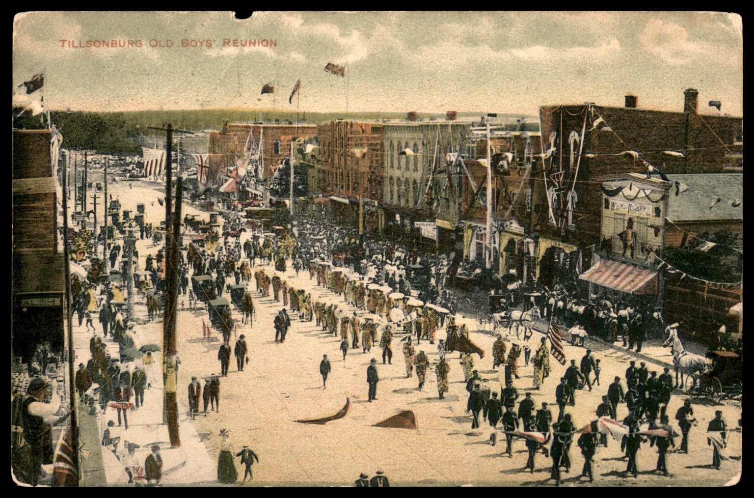 Tillsonburg Old Boys\' Reunion Parade Vintage Postcard 1909 Ontario Tillsonburg Old Boys\' Reunion Parade Vintage Postcard 1909 Ontario