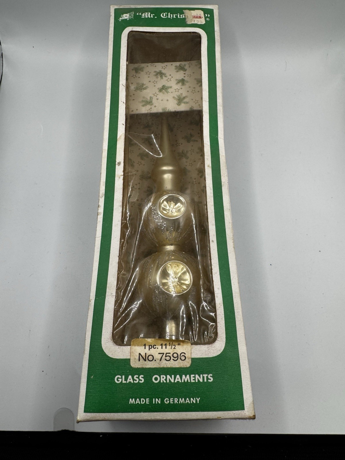 Vintage Mr Christmas Tree Topper Mercury Glass 4 Indents 1960s Germany Org Box Vintage Mr Christmas Tree Topper Mercury Glass 4 Indents 1960s Germany Org Box