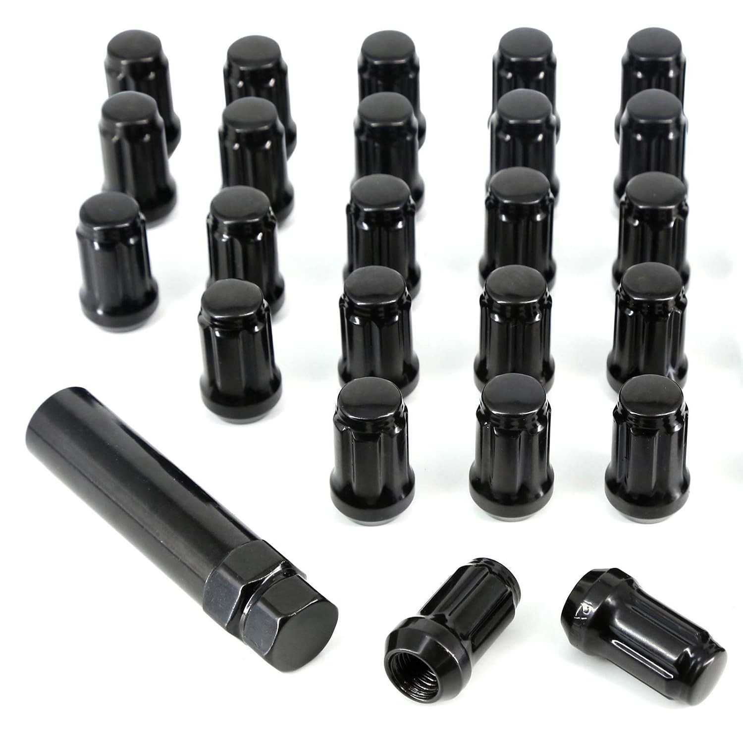 24-Pack M12x1.5 Black Spline Lug Nuts Fit for Toyota Tacoma Tundra