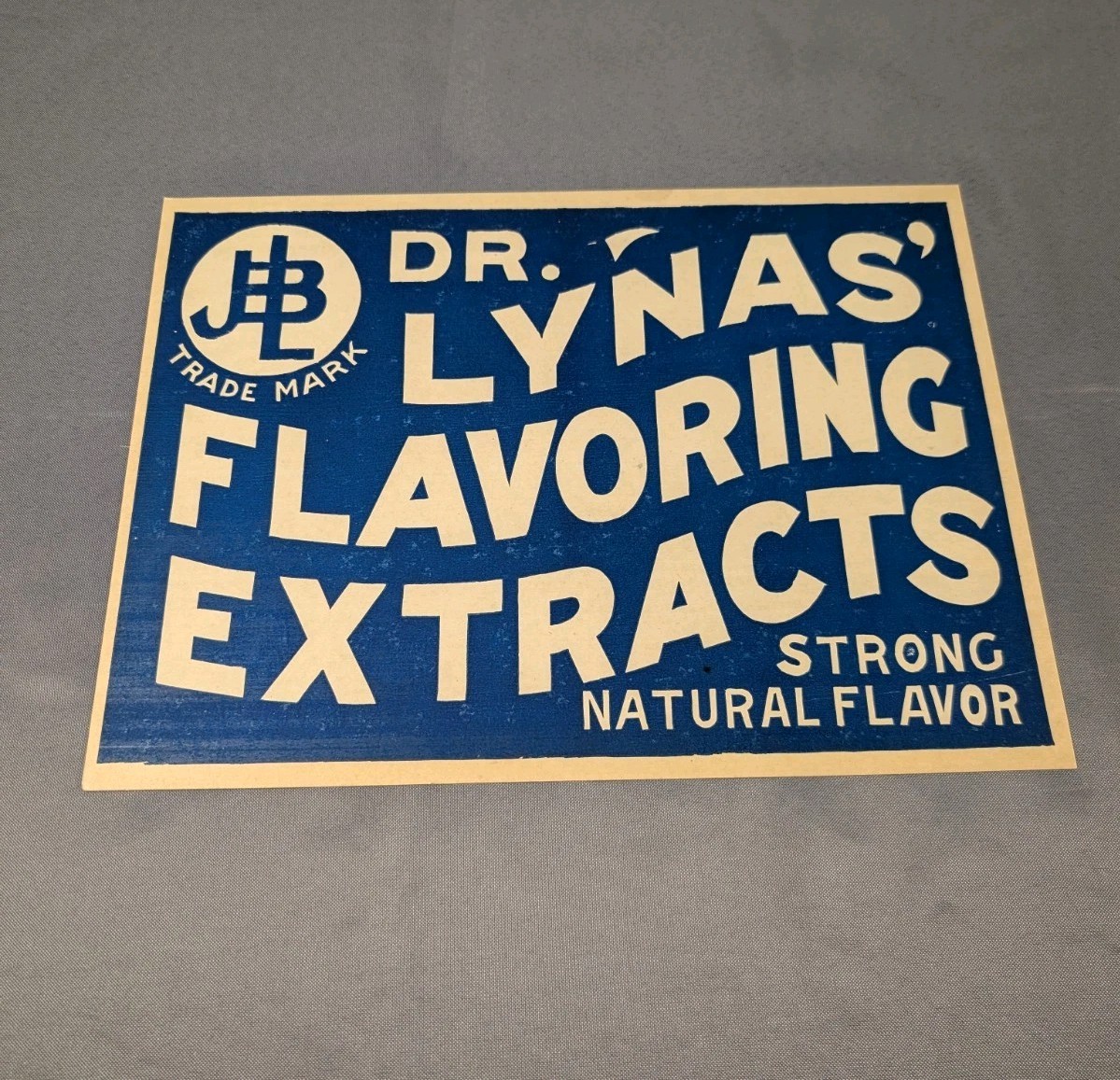Vintage Dr. Lynas’ Flavoring Extracts Cardstock Store Sign Original Advertising 