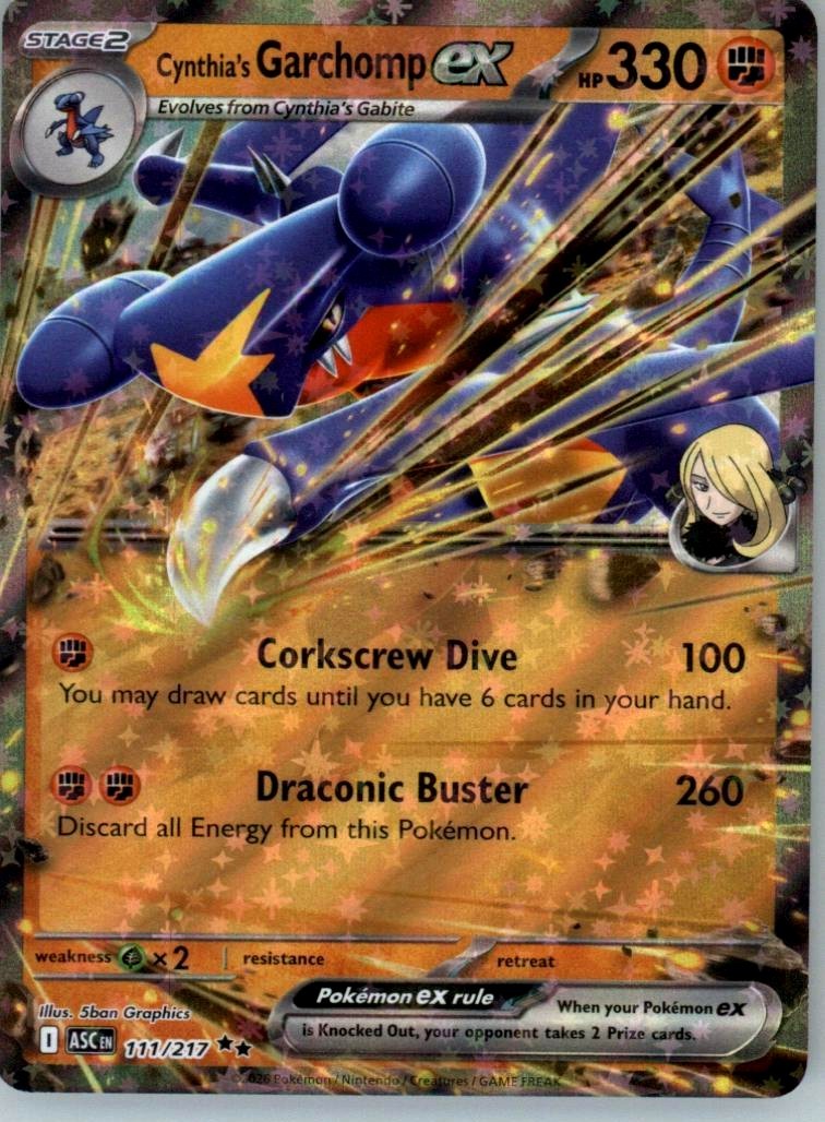Pokémon Cynthia's Garchomp ex Ascended Heroes #111/217 🇺🇸
