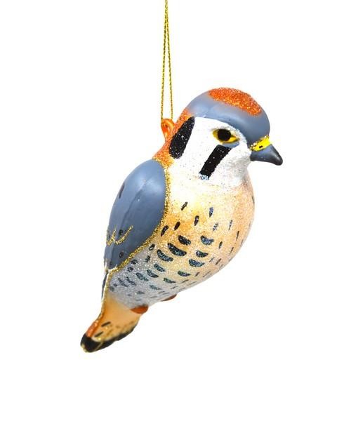 American Kestrel Bird Blown Glass Handcrafted Christmas Ornament NIB Cobane