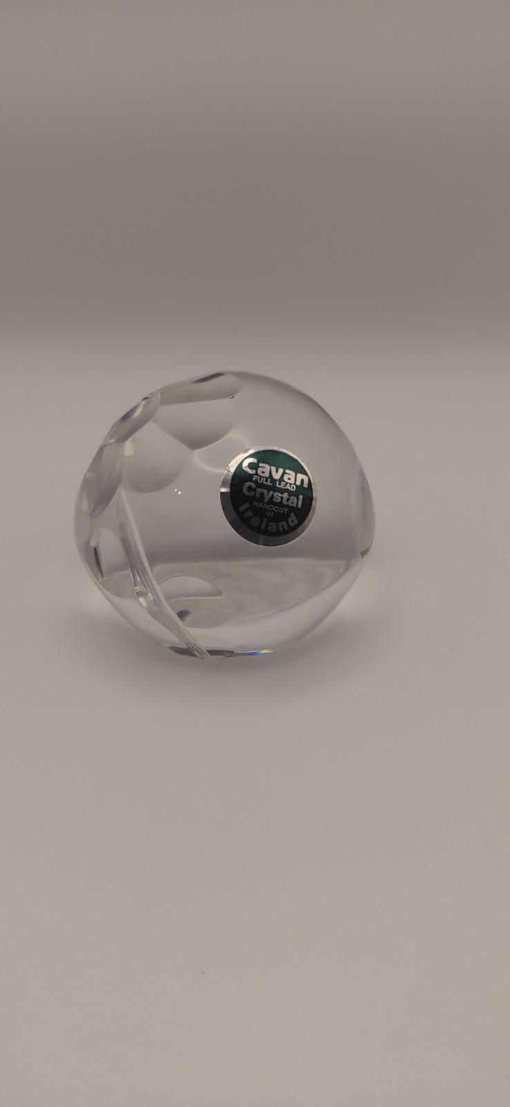 Vintage Cavan Full Lead Crystal Faceted Orb Paperweight - Handcut in Ireland