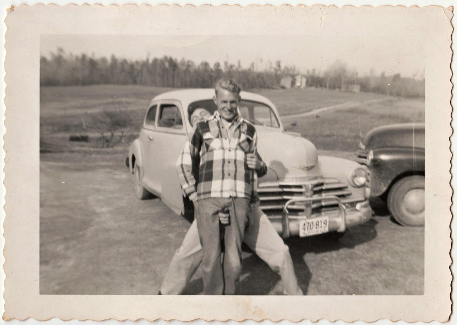 c1950 Playful Men Male Friends Vintage Snapshot Gay Queer Interest Cars Photo