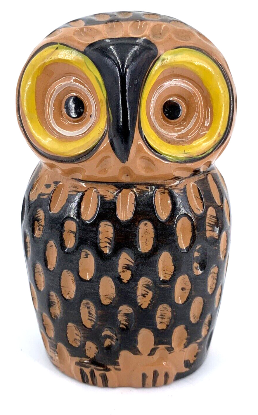 Owl Bank Ceramic Brown Figurine Vintage 6.5\