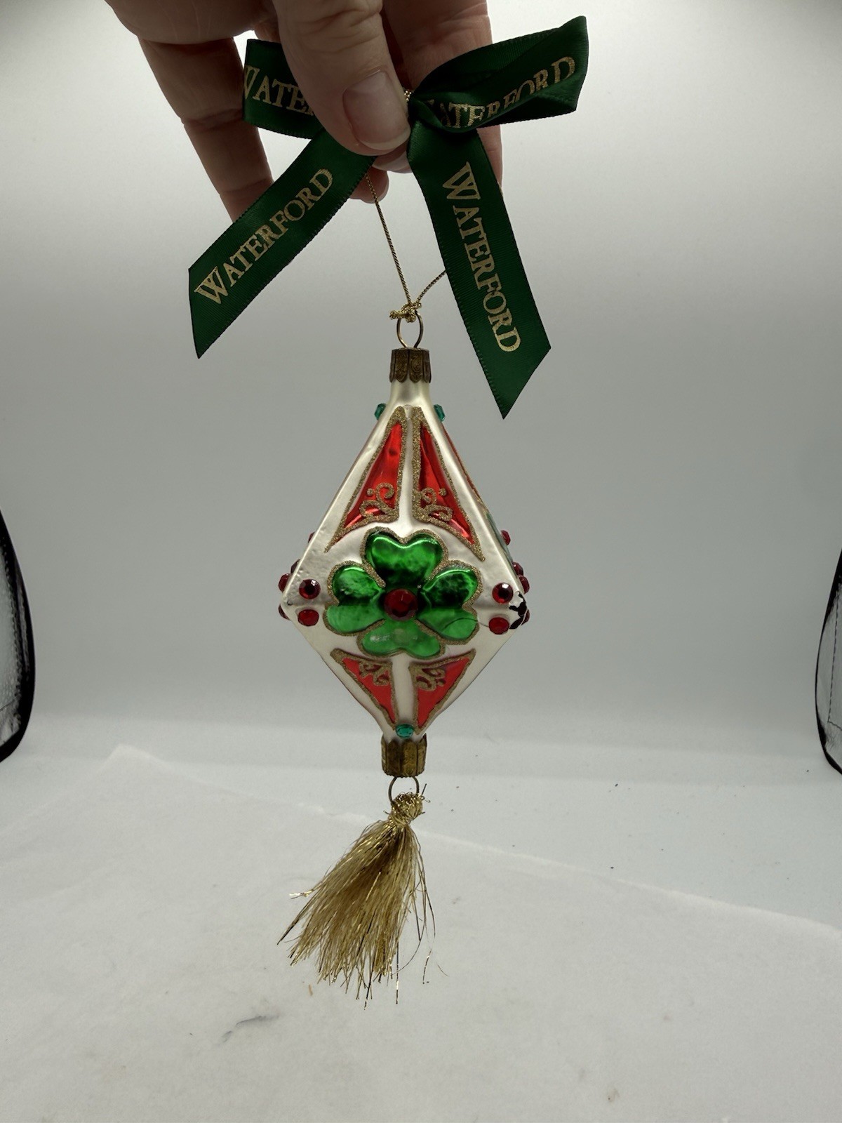 Waterford Holiday Heirlooms Good Luck Shamrock /rhinestones READ