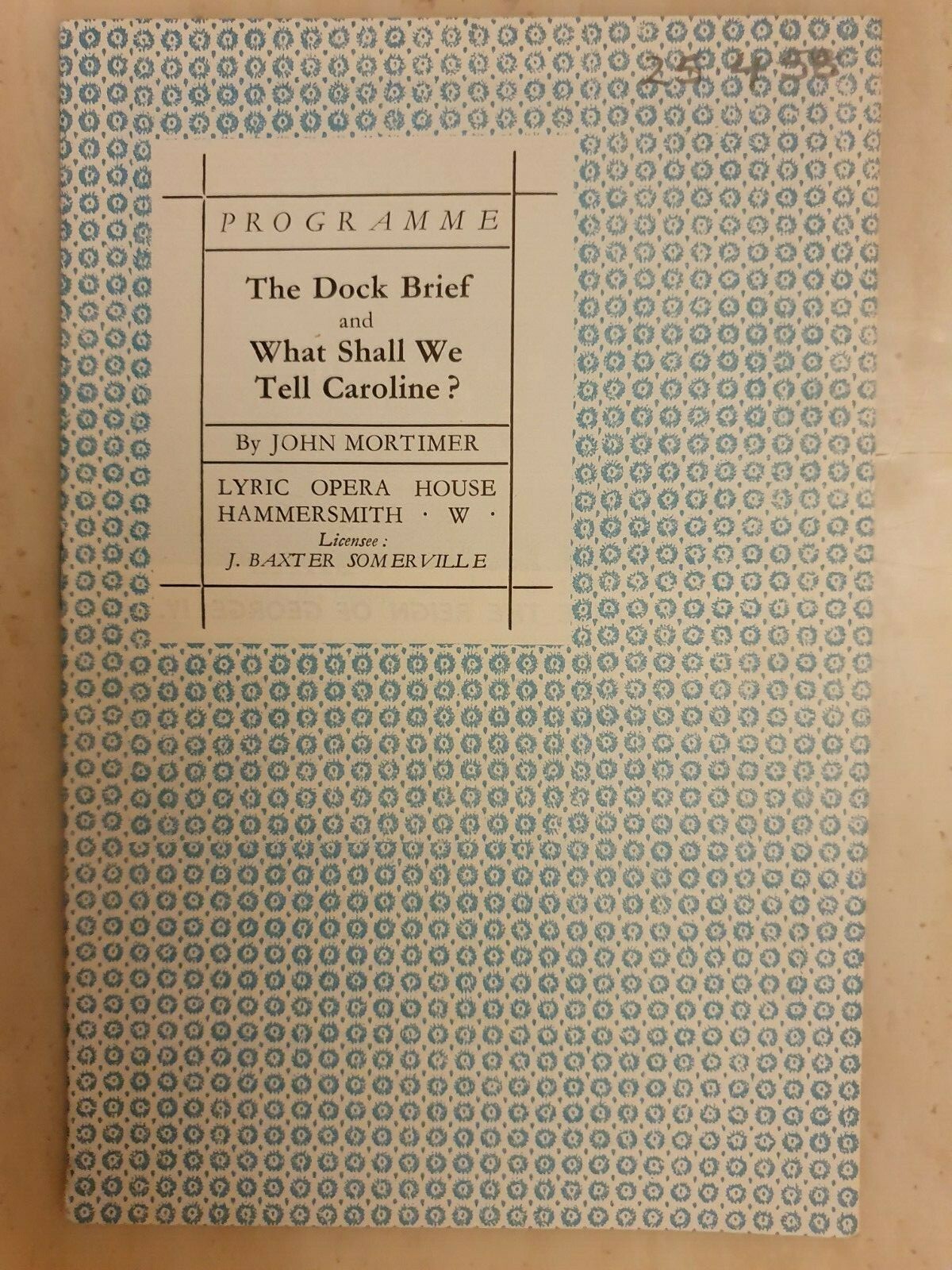 THE DOCK BRIEF / WHAT SHALL WE TELL CAROLINE ? MAURICE DENHAM MICHAEL HORDEN
