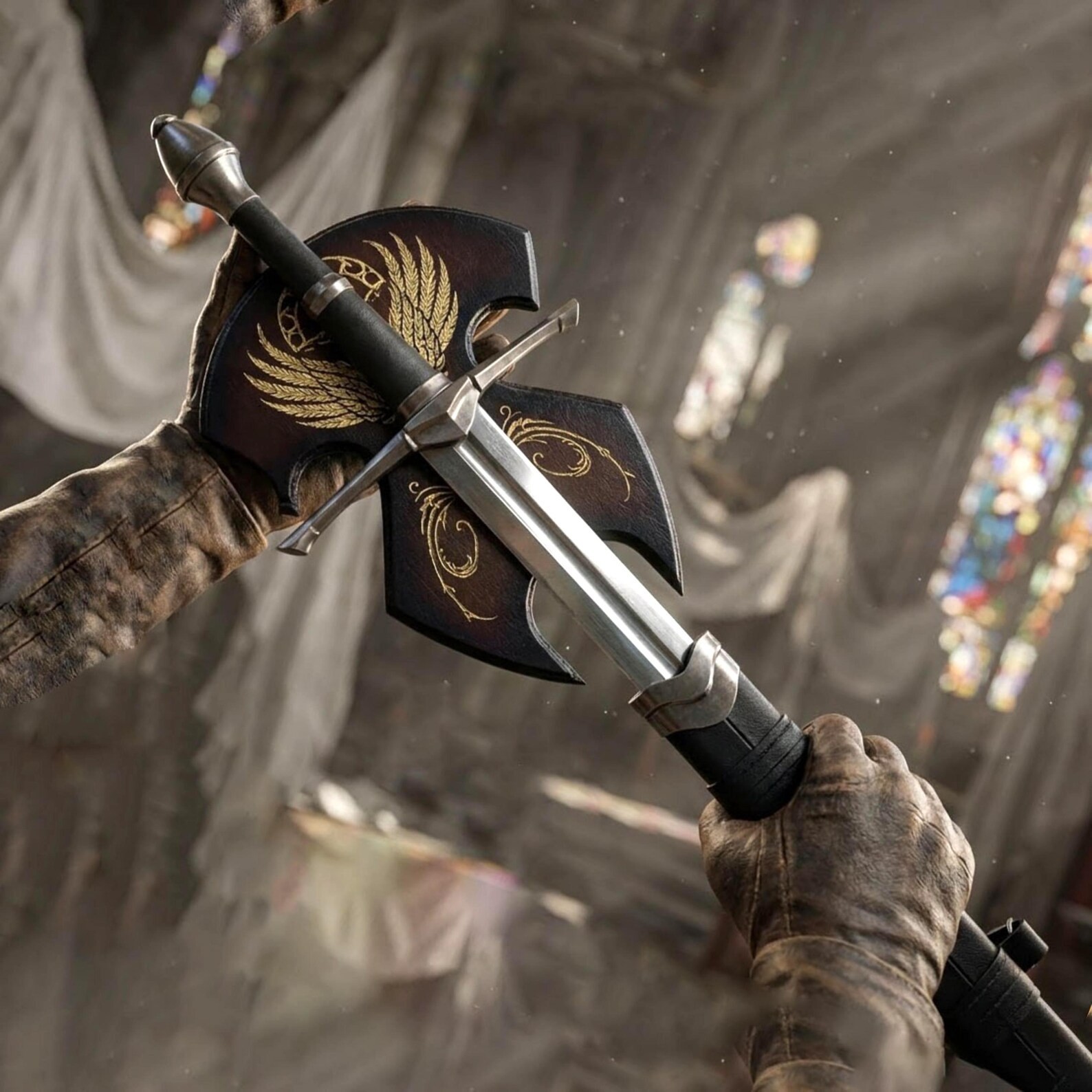 Handmade Strider’s Sword Replica, Aragorn Ranger Medieval Replica Sword & Scab