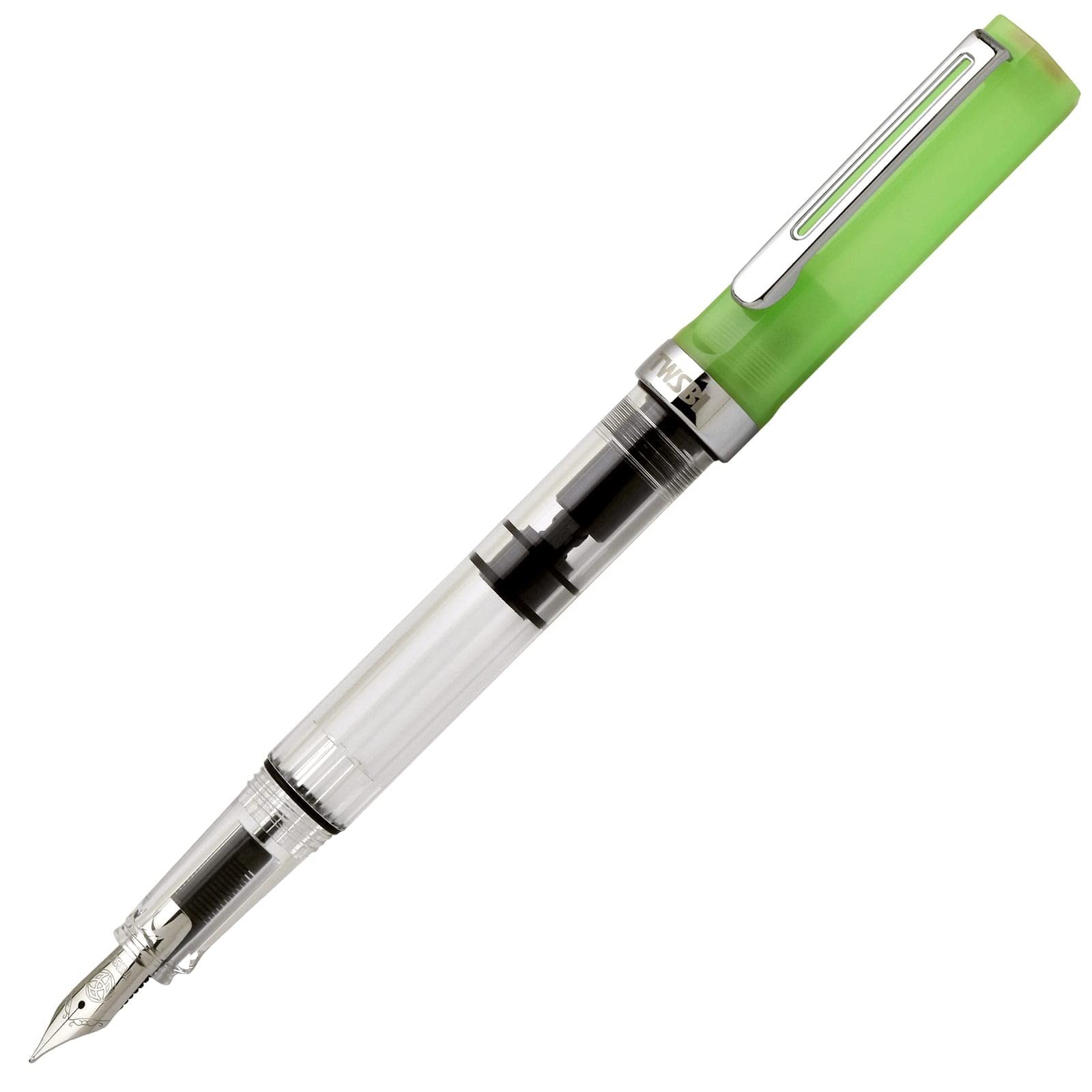 TWSBI Eco Glow Green CT Fountain Pen, Piston Filling System, Extra Fine Nib (EF)