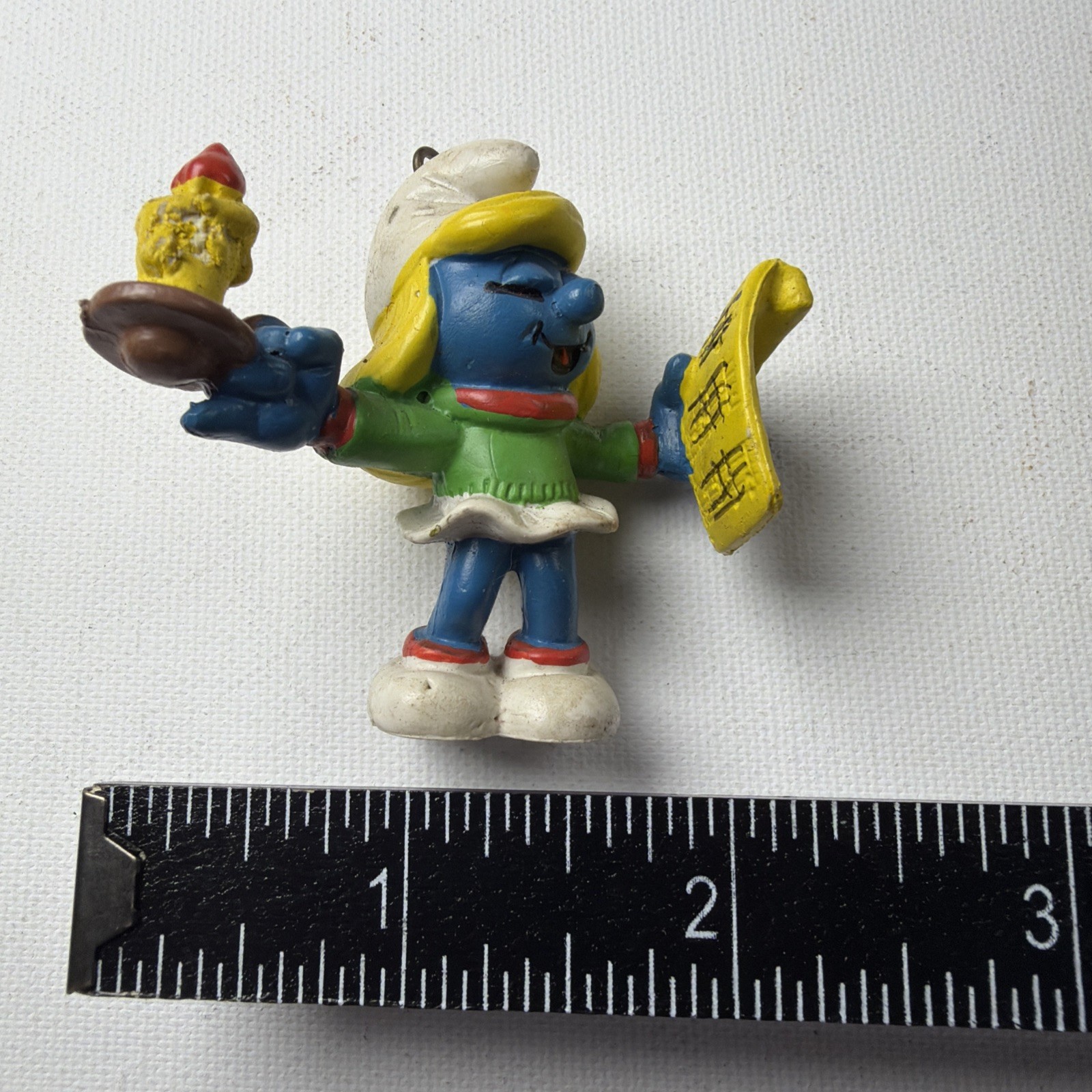 Vintage Rare 1981 Peyo Christmas Caroler Smurfette Schleigh Made In Portugal