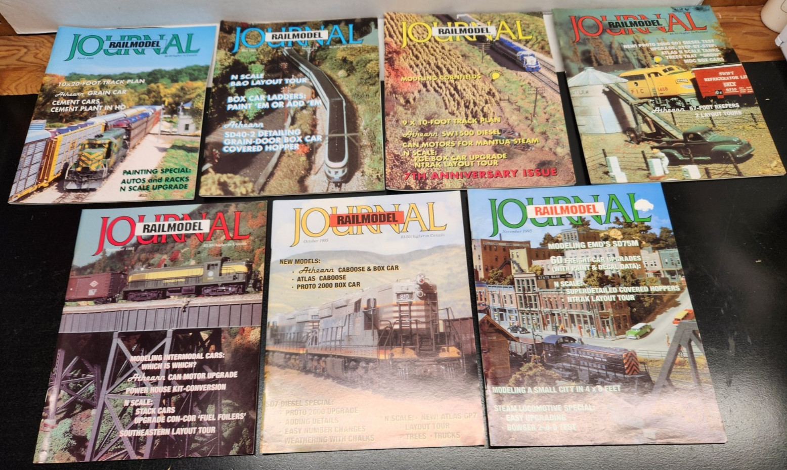 7 Issues 1995 Railmodel Journal - April, May, June, July, Sept, Oct, & November