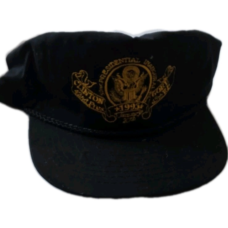 Vintage 1993 Clinton Gore Presidential Inauguration Hat Snapback Black Gold Rope