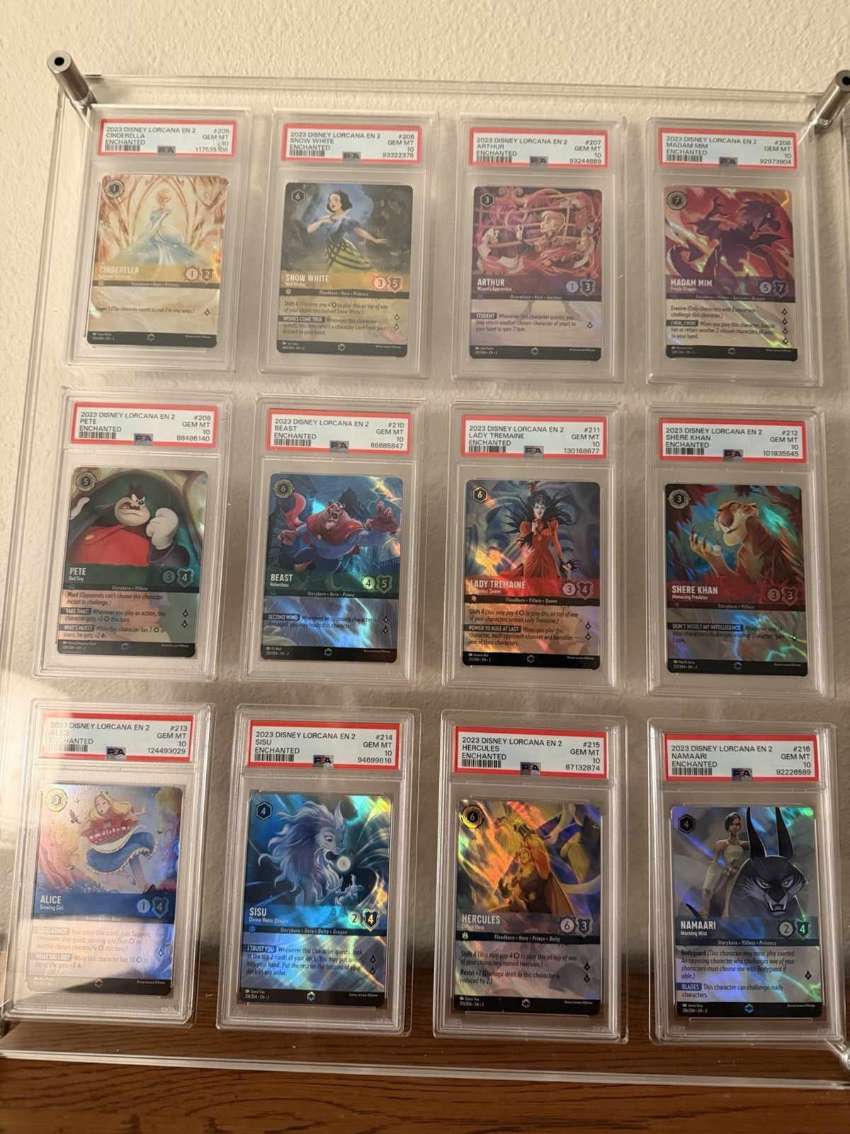 Disney Lorcana - Rise Of The Floodborn Complete PSA 10 Enchanted Set