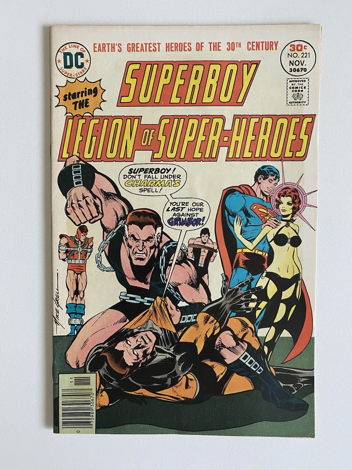 Superboy #221 VF- Legion of Super-Heroes 1976 1st Grimbor Charma DC Comics