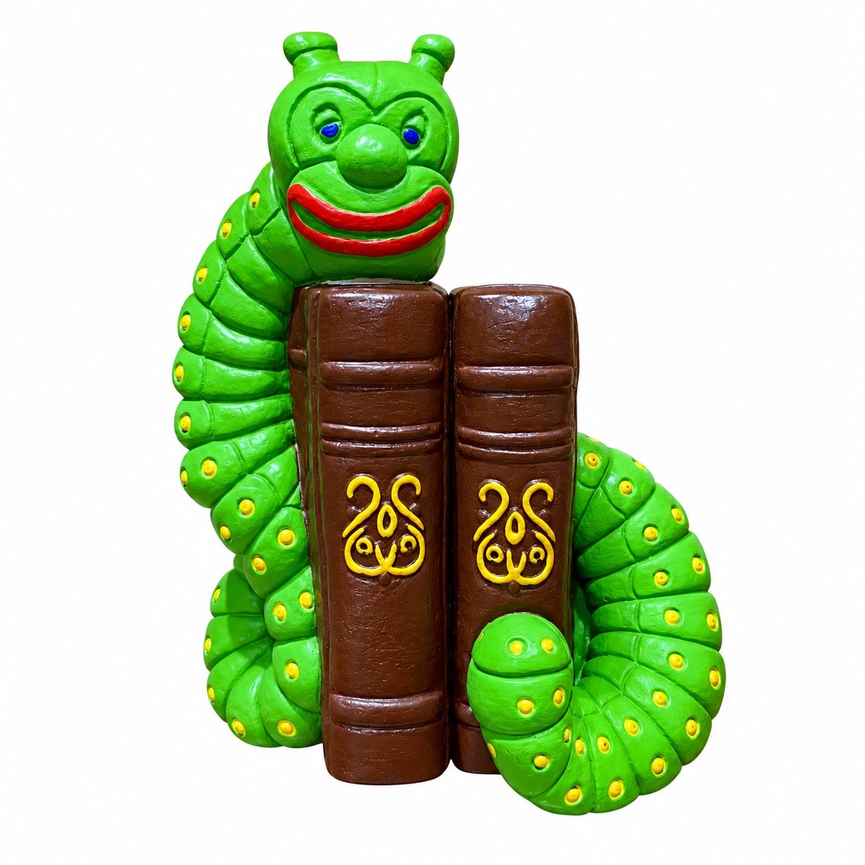 Bookworm Chalkware Bookends Vintage 1971 Progressive Art Products Light Green