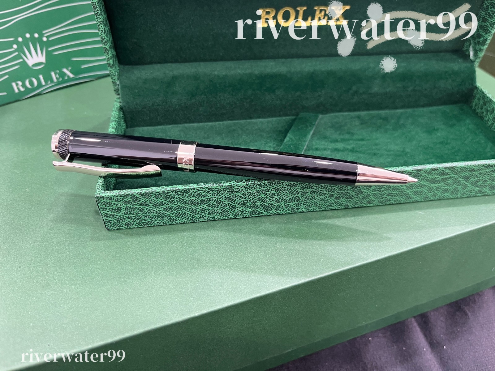 Rolex VIP Luxury Black Resin Retractable Ballpoint Pen Gift Box Rolex VIP Luxury Black Resin Retractable Ballpoint Pen Gift Box