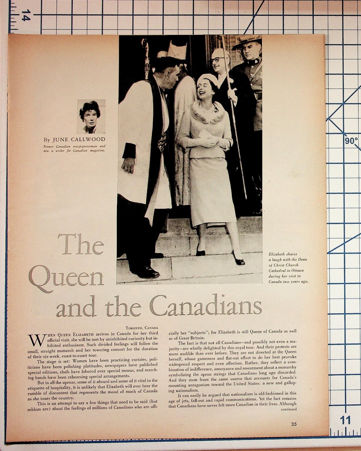 1959 Magazine Article Queen Elizabeth II & Canadians Royal Visit Ephemera 1959 Magazine Article Queen Elizabeth II & Canadians Royal Visit Ephemera