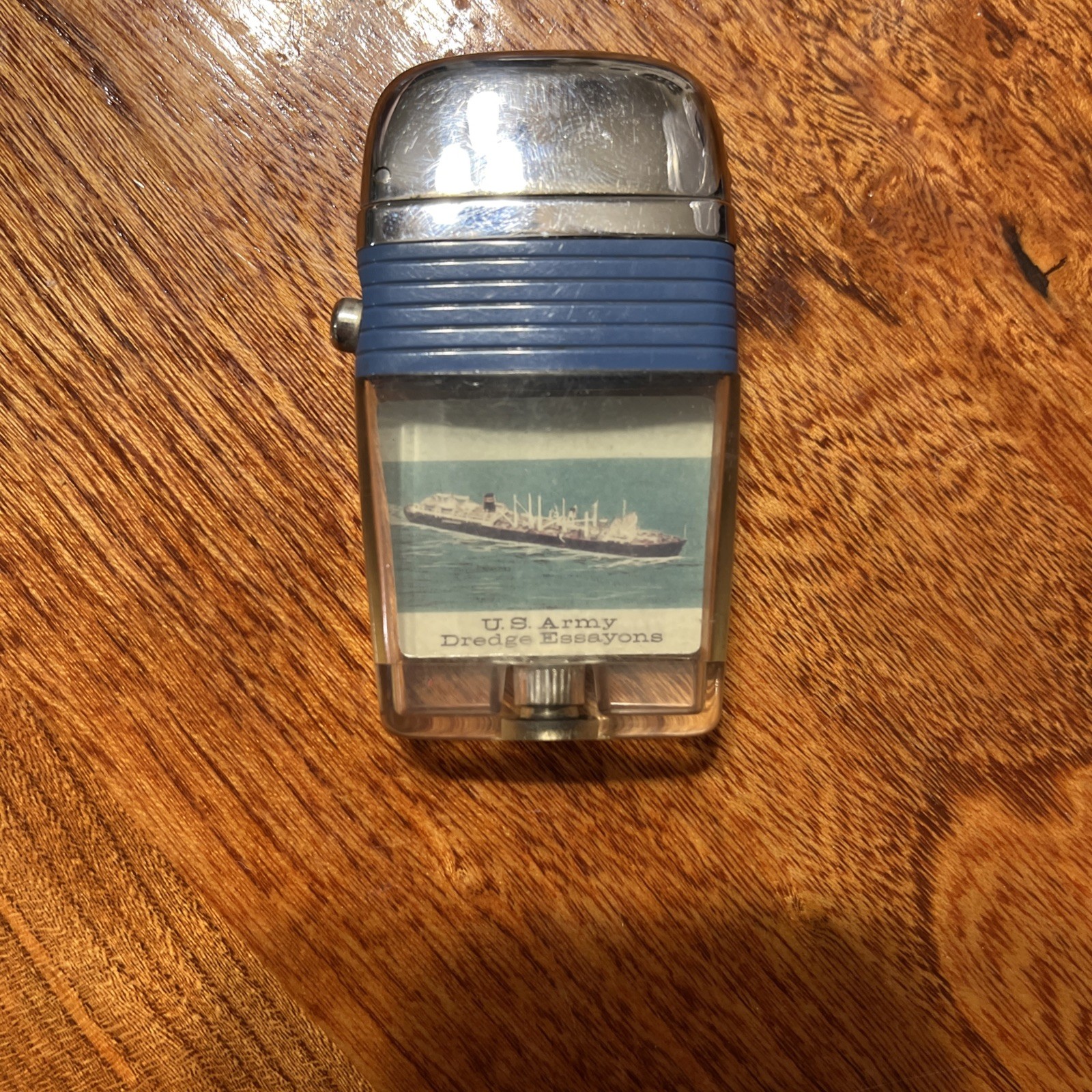 Vintage Scripto Vu Cigarette Lighter US Army Dredge Essayons